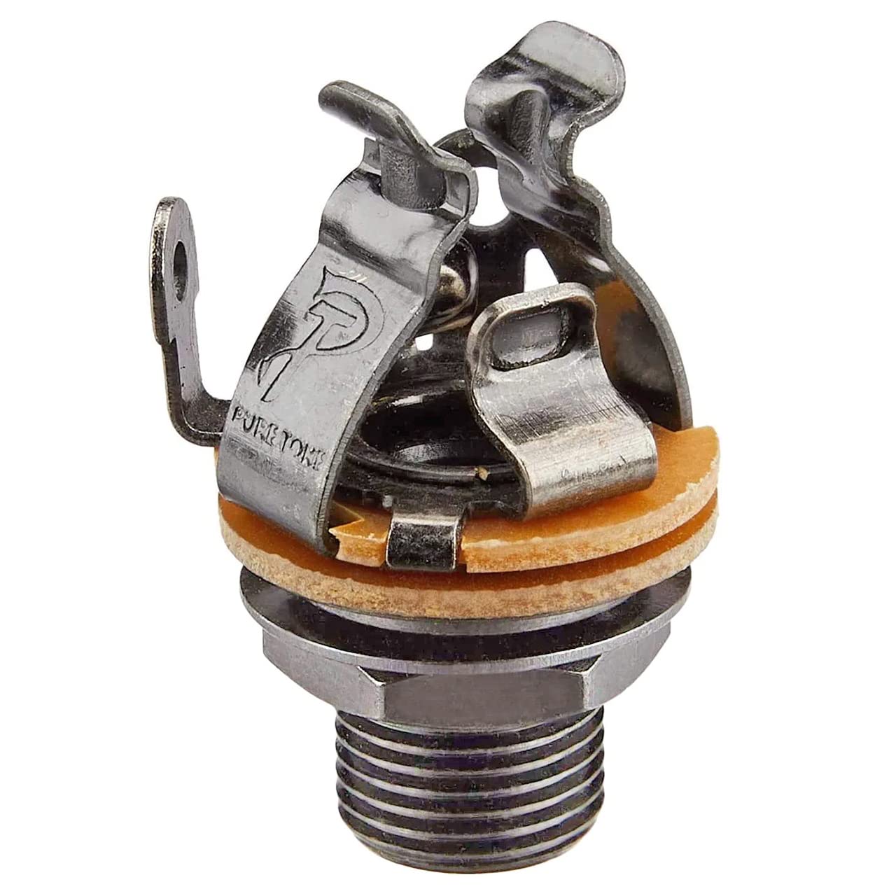 Pure Tone Multi-Contact 1/4 Inch Mono Output Jack | Black Nickel | Dual Tension Grounds & Dual Positive Tips For Optimal Signal,