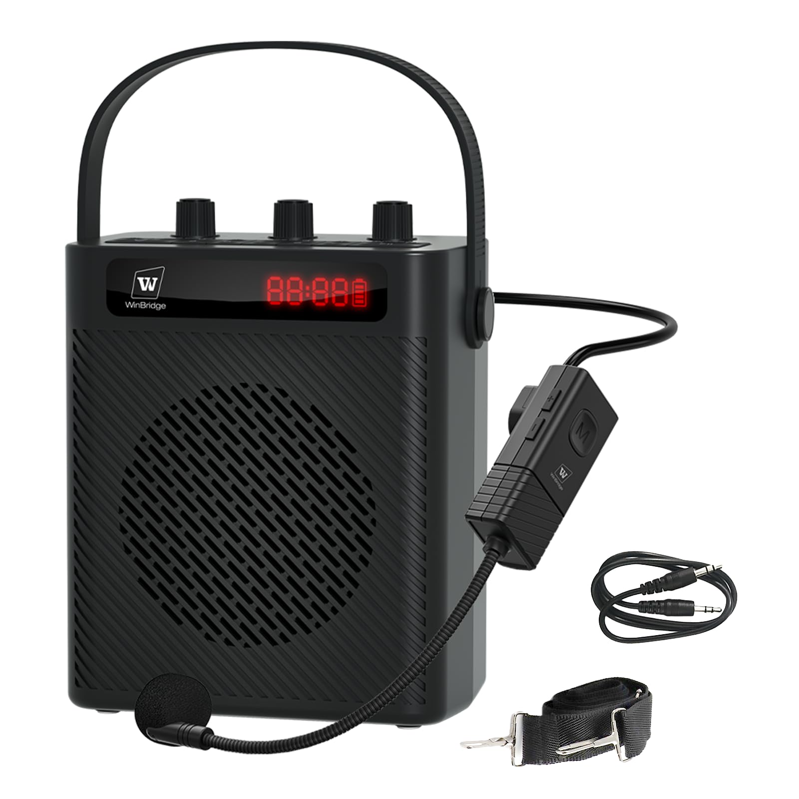 Voice Amplifier With Wireless Microphone & Speaker - Portable Bluetooth Pa System, 30W Ultra-Light Rechargeable Hands-Free Megap