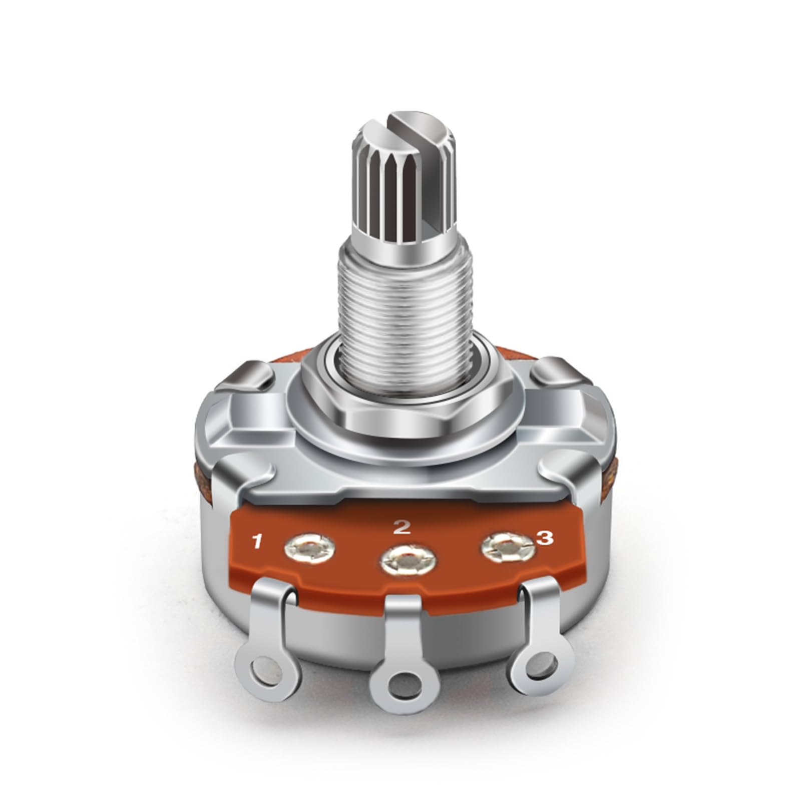 SAPHUE 4PCS A250K+B250K+A500K+B500K Push Pull Potentiometer Brass Metric Coarse 18-Spline Split Shaft Pots Audio Taper Potentiom