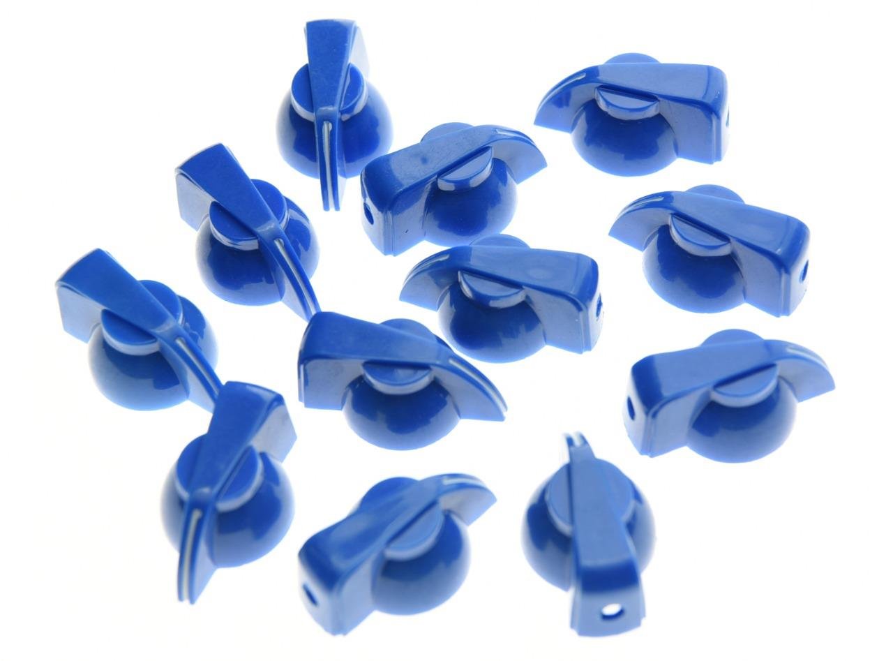 Dopro Pack of 12 Flat Top Guitar Chicken Head Knob AMP Effect pointer Knob Blue