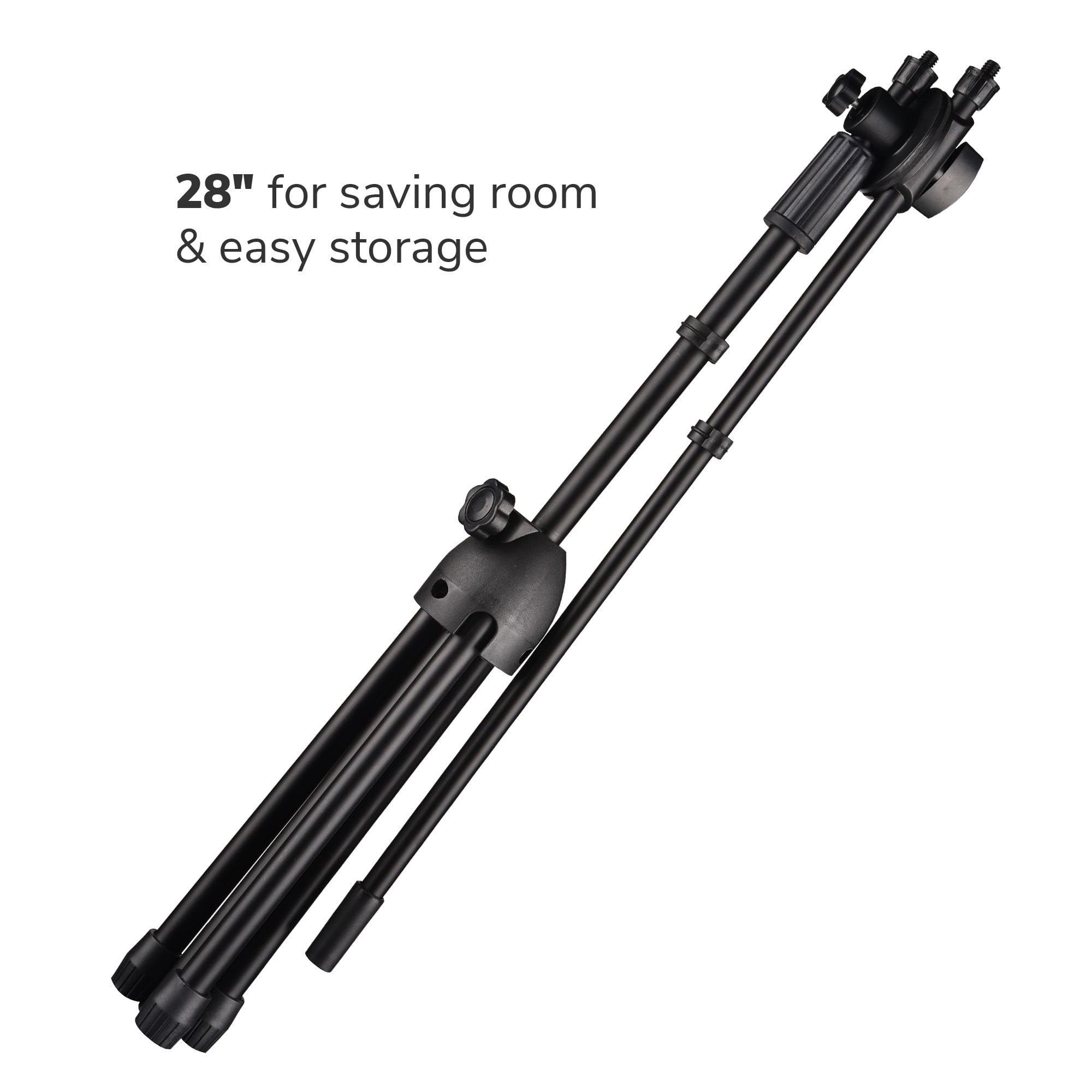 AW 2pcs Boom Mic Stand Floor Adjustable Height Mic Tripod Stand Dual Mic Clip Standing Boom Arm Mic Holder for Singing Live Stre