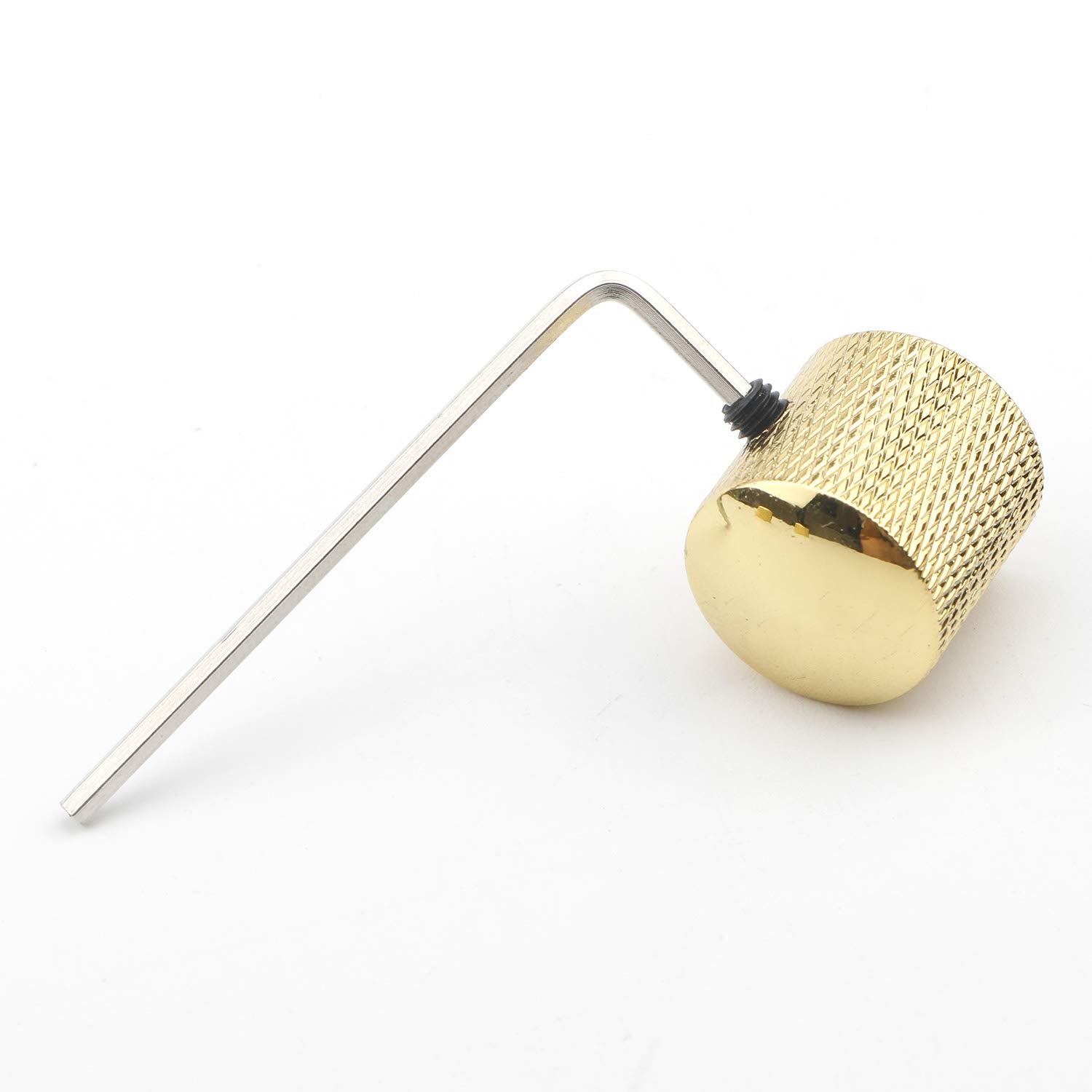 3PCS Metal Volume Tone Dome Guitar Speed Control Knurled Shaft Pots Knobs with Keys Screws Set for Electric Guitar or Bass (Gold