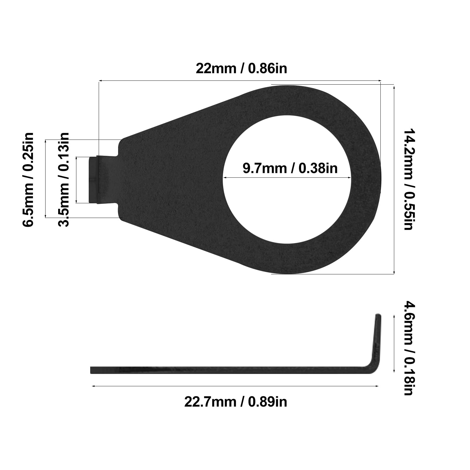 CashBeat 4pcs Black Guitar Knobs Pointer Indicator Plates, 3/8'' Electric Guitar Control Knob Position Pointers, 9.7mm Diameter