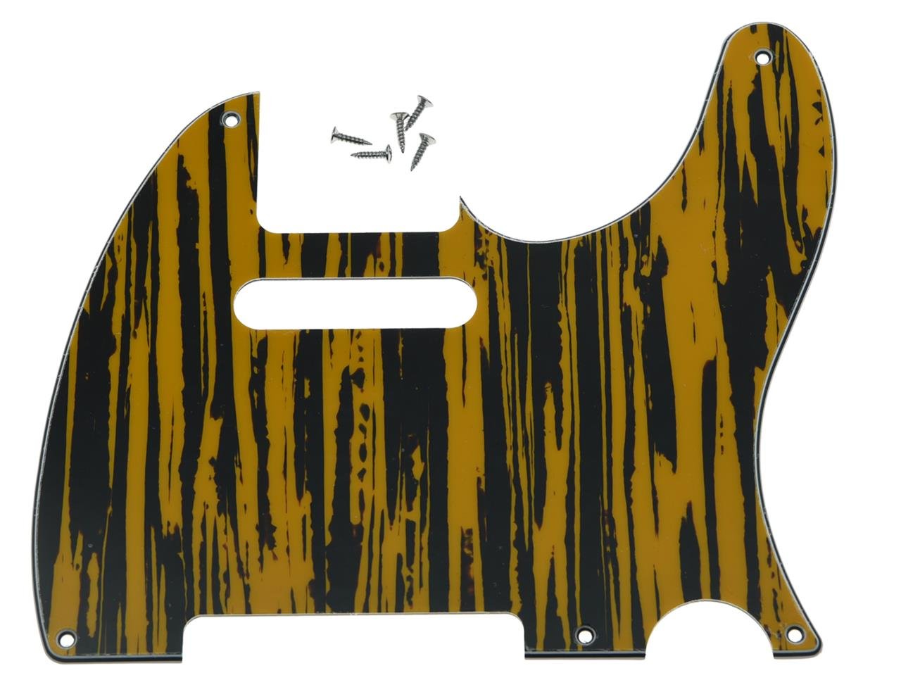 Kaish American Vintage 5 Hole Tele Pickguard Tl Guitar Pick Guard Scratch Plate For Tele/Telecaster Black Yellow Wicker