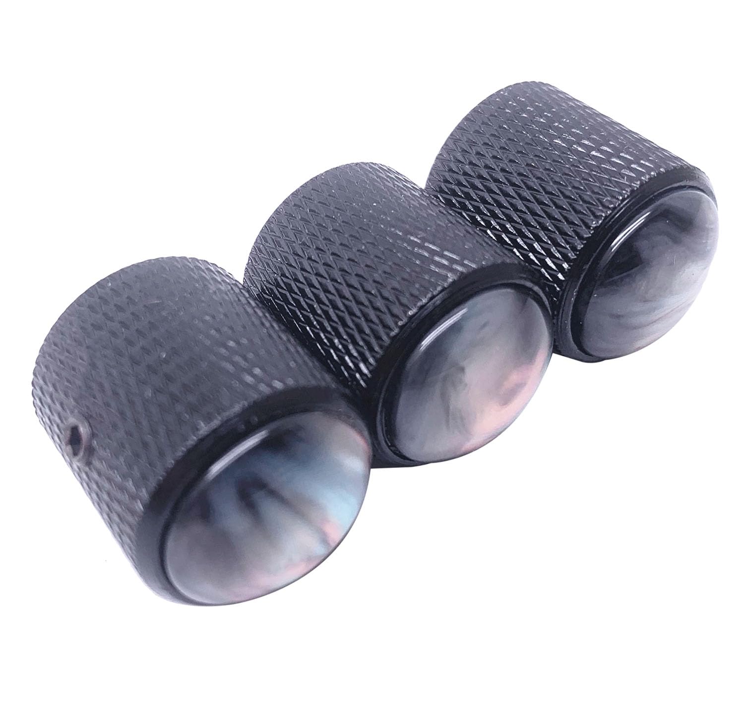 TUOREN 4Pcs Pearl Top Guitar Dome Knob Volume Tone Control Knobs with Allen Keys for Electric Guitar or Precision Bass Black