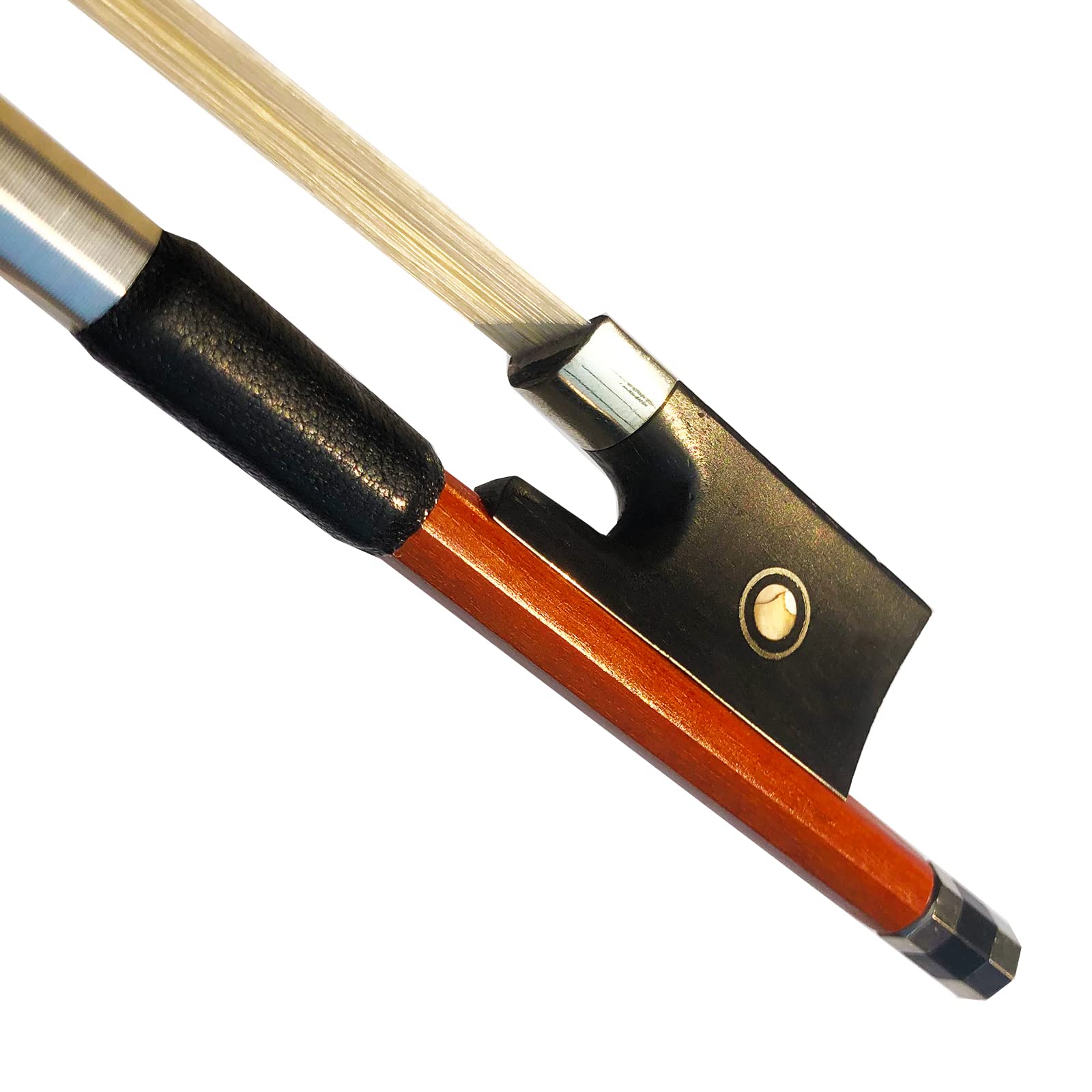 WinsterBow Brazilwood Ebony Violin Viola Cello Bow Full Size Ebony Frog with Natural Horsehair (Violin bow 4/4)