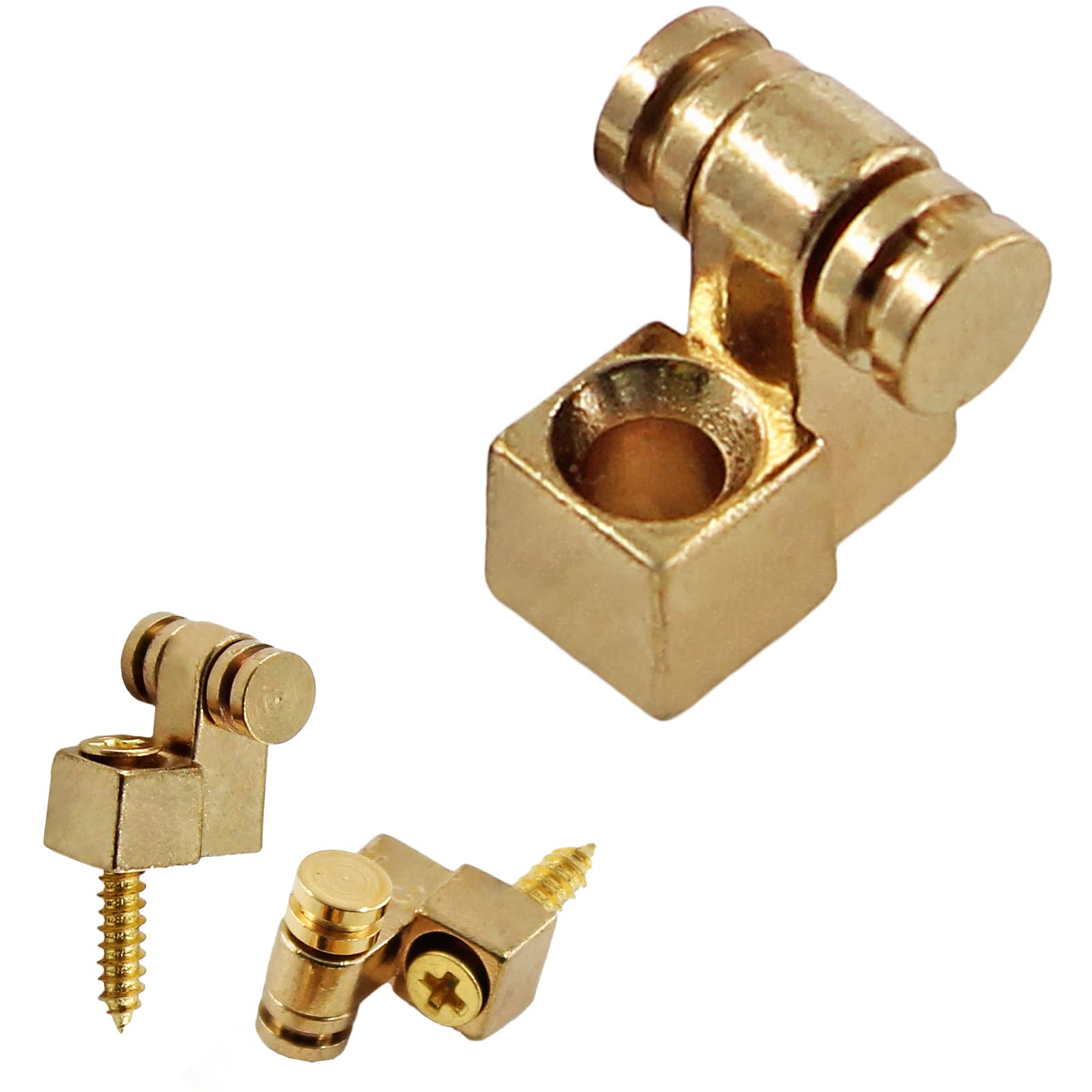 Jersvimc 2 Pcs Guitar Roller String Tree, Gold String Tree Retainer Telecaster String Guide Bass String Retainer Screw for Tele