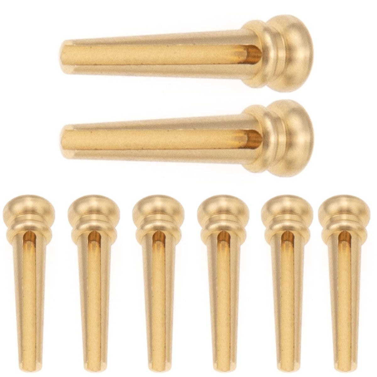 8Pcs Yootones Brass Guitar Bridge Pins End Pins String Pegs Compatible With Folk Acoustic Guitars Parts (Gold)
