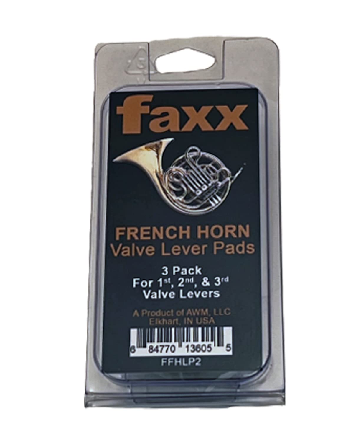 Faxx French Horn Lever Pads, Large Size, Set of 3 - Preformed soft pads to keep your fingers from slipping.