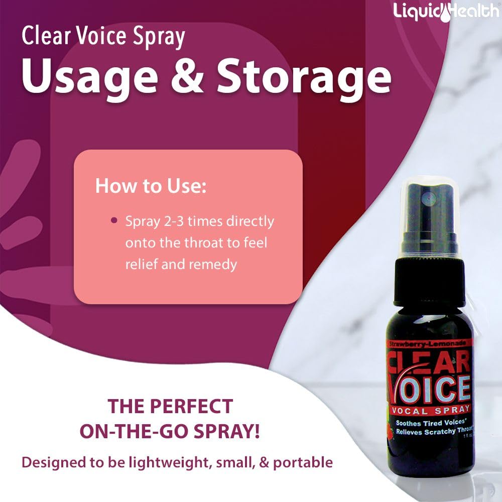 Clear Voice Vocal Spray, Strawberry Lemonade - 2 Pack