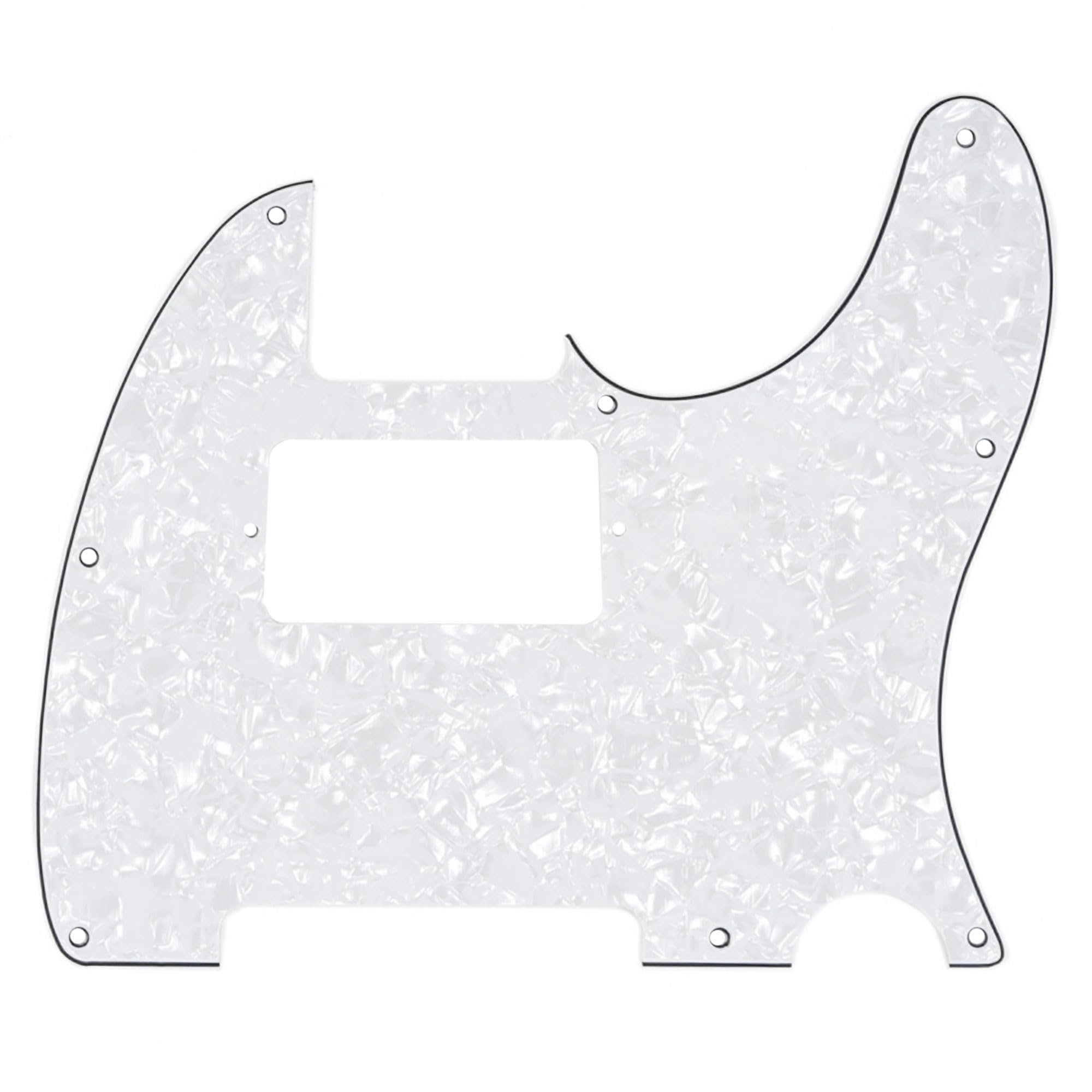Musiclily 8 Hole Guitar Telecaster Pickguard Humbucker HH Scratch Plate for Fender USA/Mexican Standard Tele Parts, White Pearl 