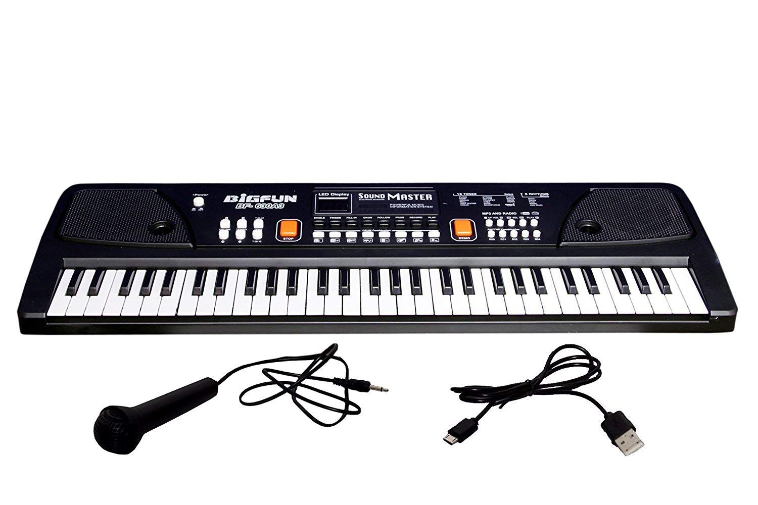 Licpo Kids Piano Bf630 A1, Piano For Kids With Microphone Portable Electronic Keyboards For Beginners 61 Keys Kid Musical Toys P