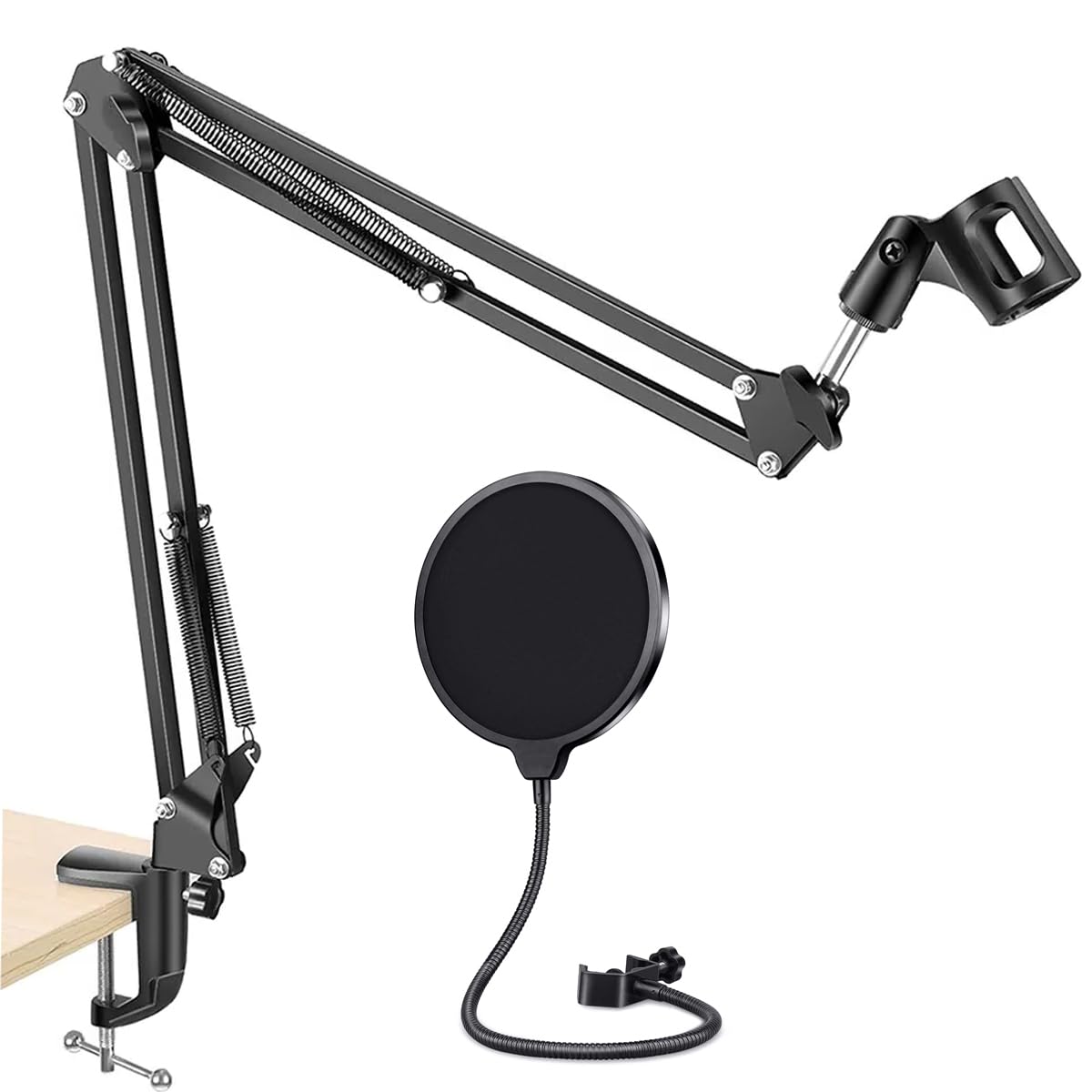 Device Of Urban Infotech Microphone Stand With Pop Filter Desk Clamp Mic Stand With Dual Layered Pop Filter Boom Arm For Mic Stu