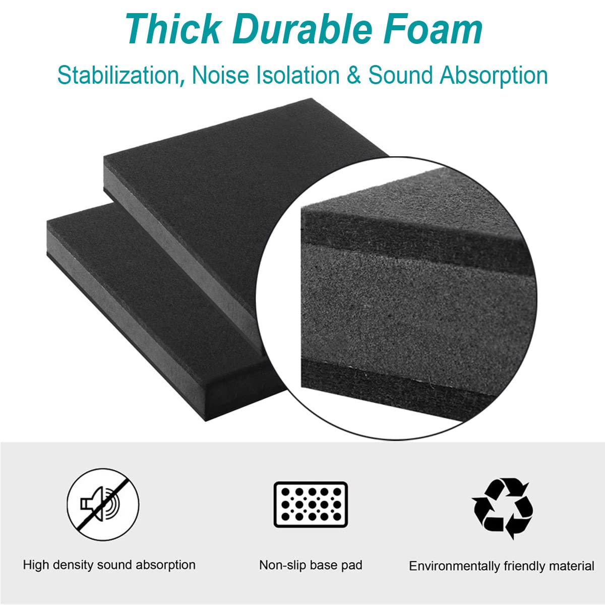 for 5 ' '- 8 ' ' Studio Monitor Speaker Noise Isolation Pads 3-Layer Acoustic Stand Riser Foam Subwoofer Isolation Pad Audio Vib