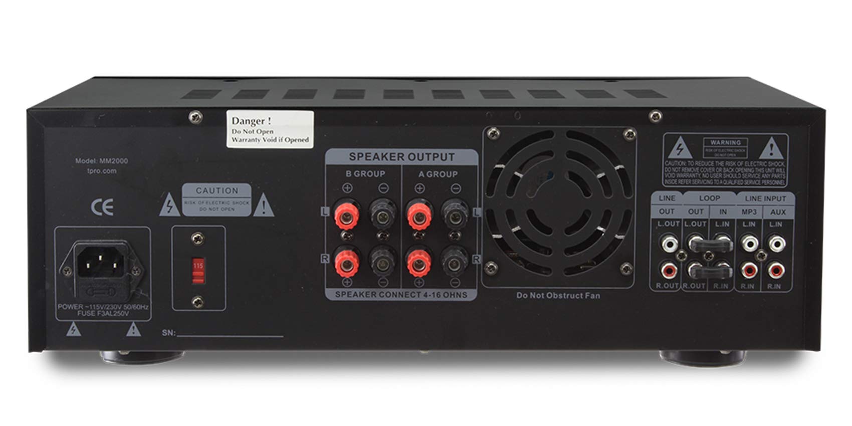 Technical Pro MM2000BT Powered Bluetooth Microphone Mixer Amplifier Amp SD, USB