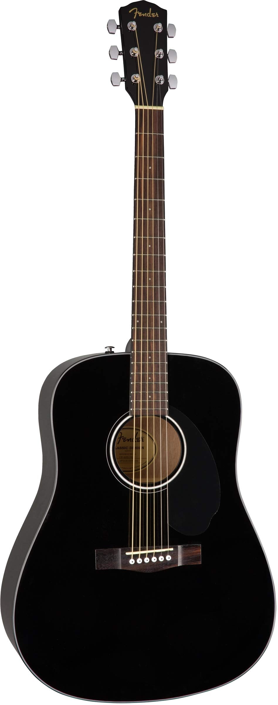 Fender CD-60S Solid Top Dreadnought Acoustic Guitar - Black Bundle with Hard Case, Tuner, Strap, Strings, Picks, and Austin Baza