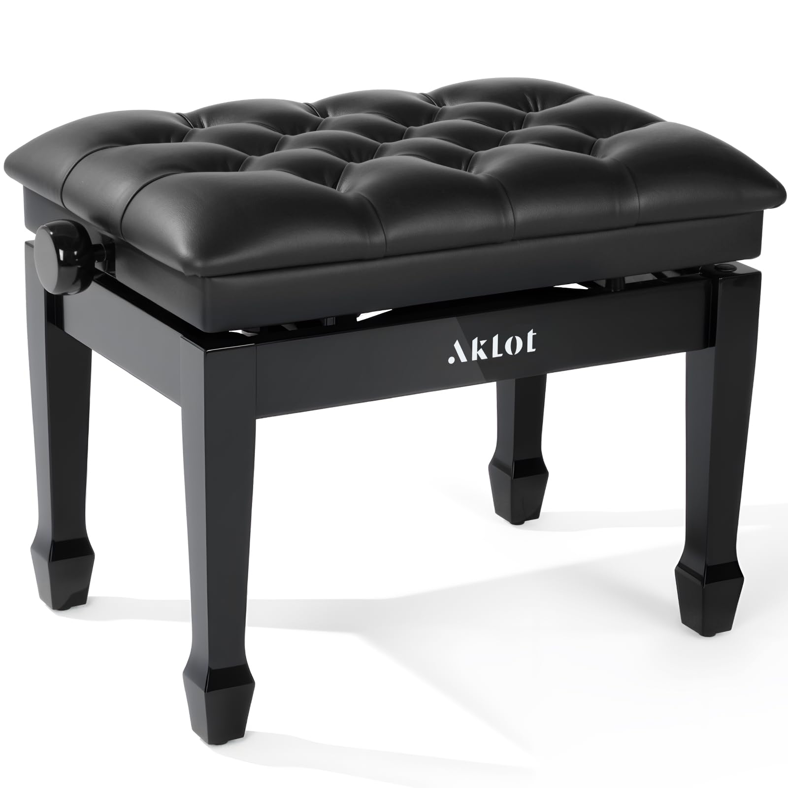 AKLOT Hydraulic Piano Bench, Keyboard Bench with Padded Cushion, Ajustbale Heavy Duty Piano Seat with High-Density Sponge, Piano