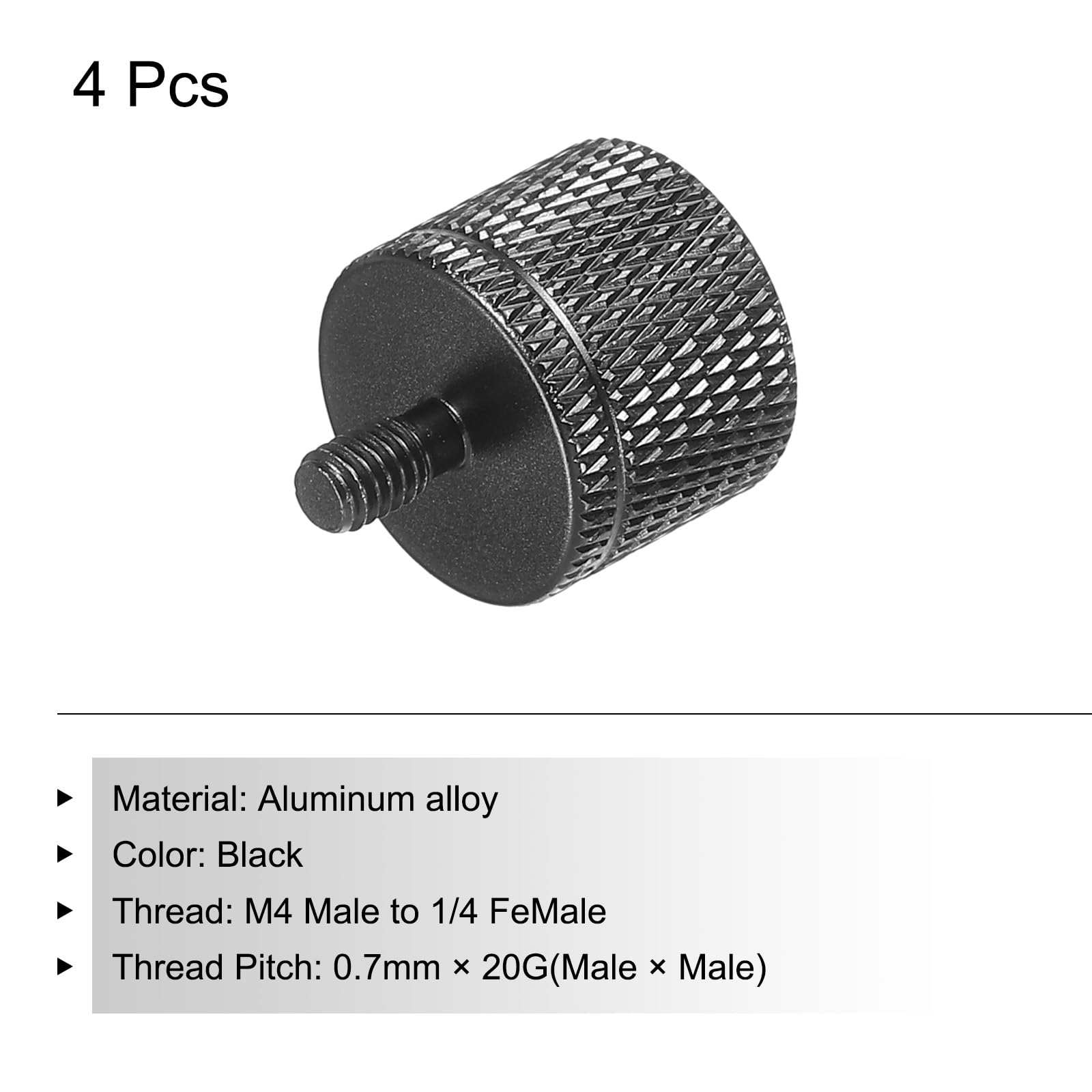 PATIKIL Mic Stand Adapter M4 Male to 1/4 Female Thread Tripod Screw Adapter Double Sides Camera Screw for Microphone Tripod Stan