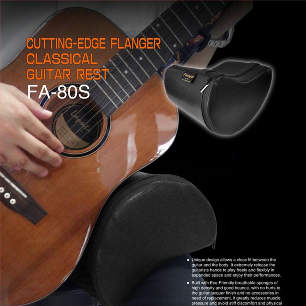 Guitar Cushion PU Leather Cover Built-in Sponge Contoured Guitar Bass Cushion Padded Support for Classical Acoustic Electric Gui