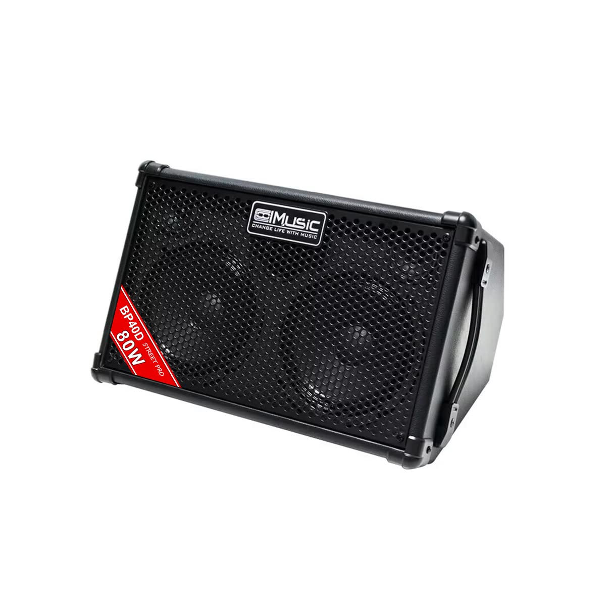Coolmusic Bp40D Powered Acoustic Guitar Amplifier- Portable Bluetooth Speaker 80W W/Battery With Reverb Chorus Delay Effect, 6 I