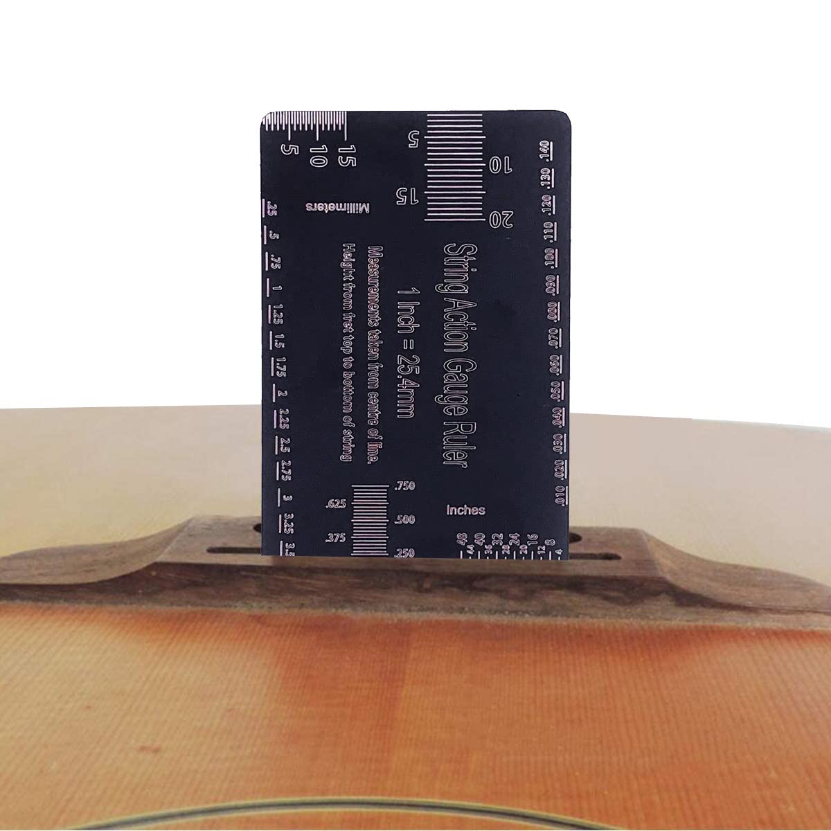 Jiayouy Set of 3 Pieces Luthier Tools Black Plating Guitar Neck Notched Straight Edge String Action Gauge Ruler Fret Rocker for