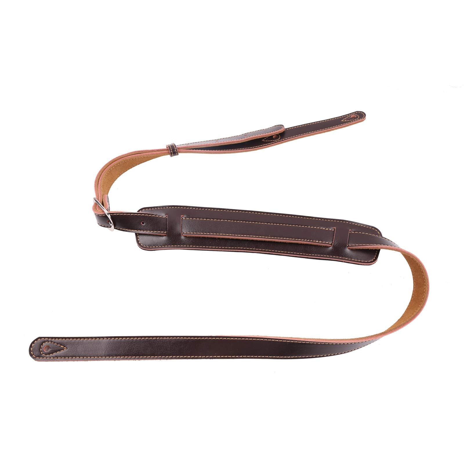 Rayzm Guitar Strap/Bass Strap with Shoulder Pad & Suede Backing, Quality Leather Belt for Acoustic/Electric/Bass Guitar