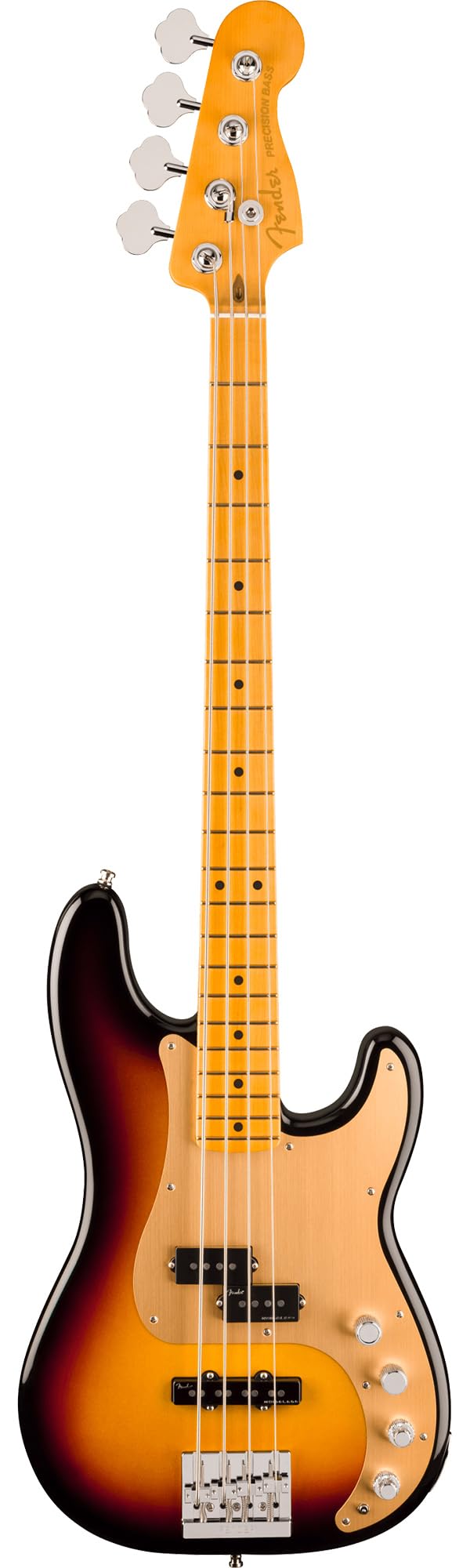 Fender American Ultra II Precision Bass - Ultraburst Bundle with Case, Strap, Cable, Hat, and Guitar Cleaning Kit