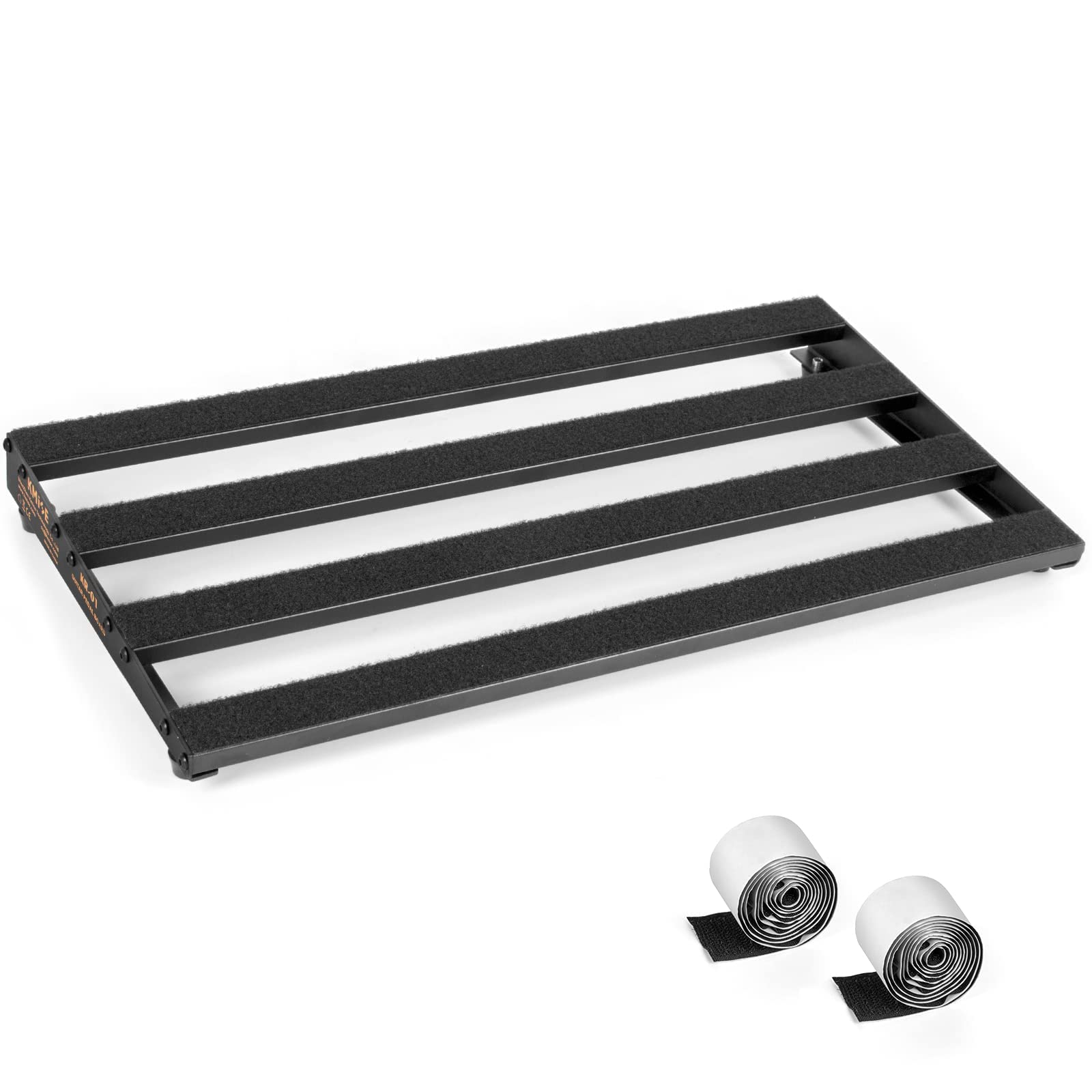 Guitar Pedal Board, Aluminium Alloy 2.2lb Light Pedal Board 19.0  9.6  1.7 Inch Black Pedalboard with Hook & Loop Tapes Big Enou
