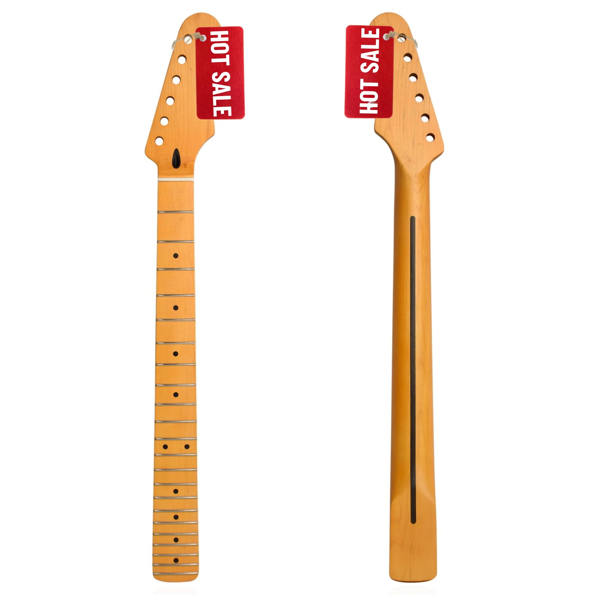 Amuic Strat Guitar Neck 22 Fret, 25.5 Canadian Maple Electric Guitar Neck for ST Style Guitar Parts Replacement