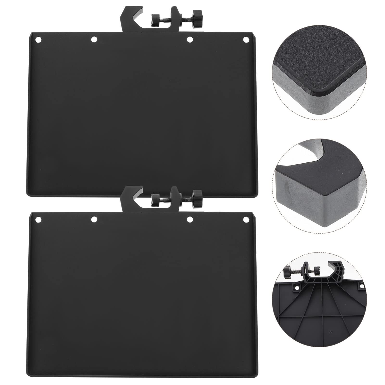 HEALLILY 2pcs Adjustable Clamp-On Rack Tray Holder Mic Rack Stand Tray Universal Mic Microphone Stand Tray for Live Streaming Ka
