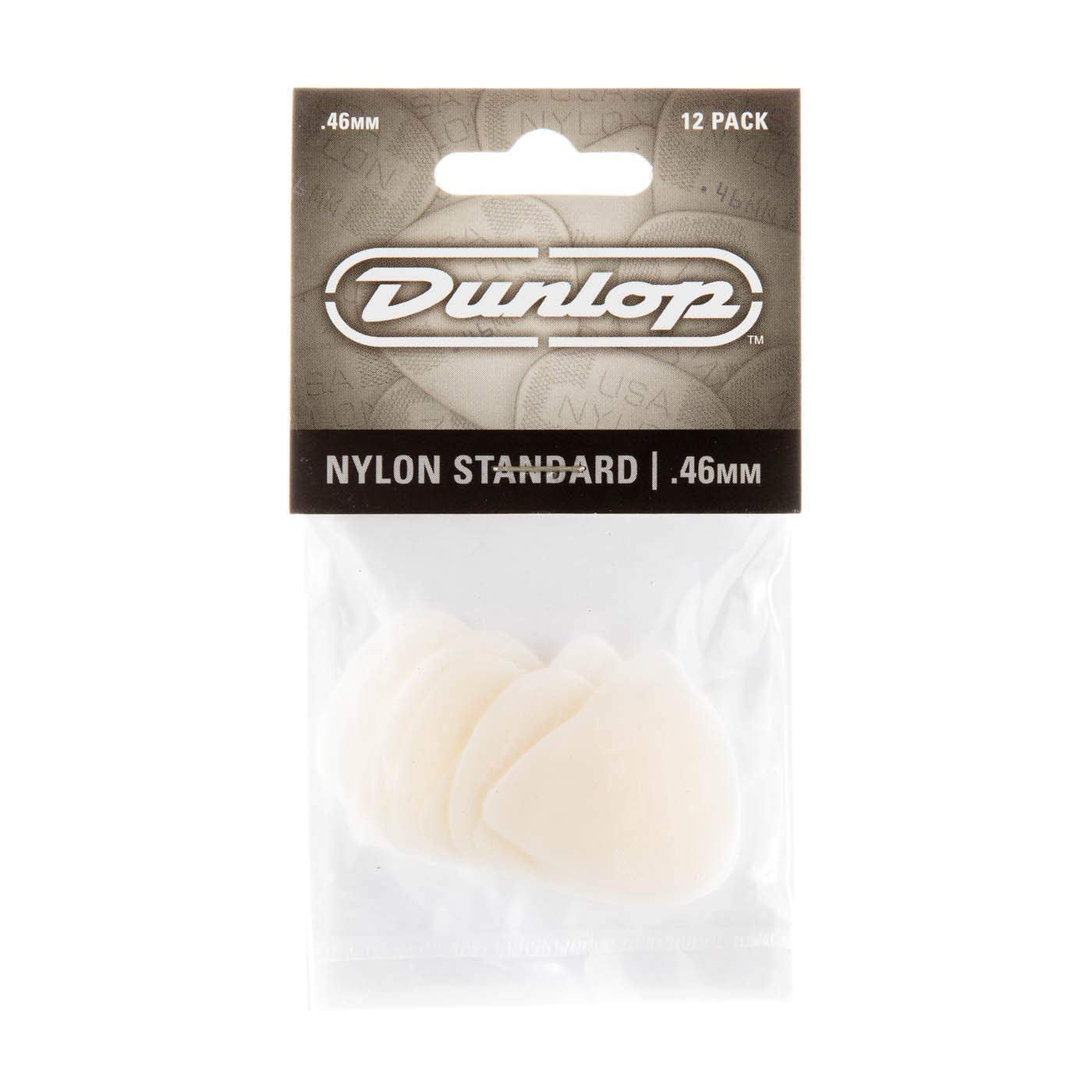 Dunlop 44P46 .46mm Nylon Standard Guitar Picks, 12-Pack