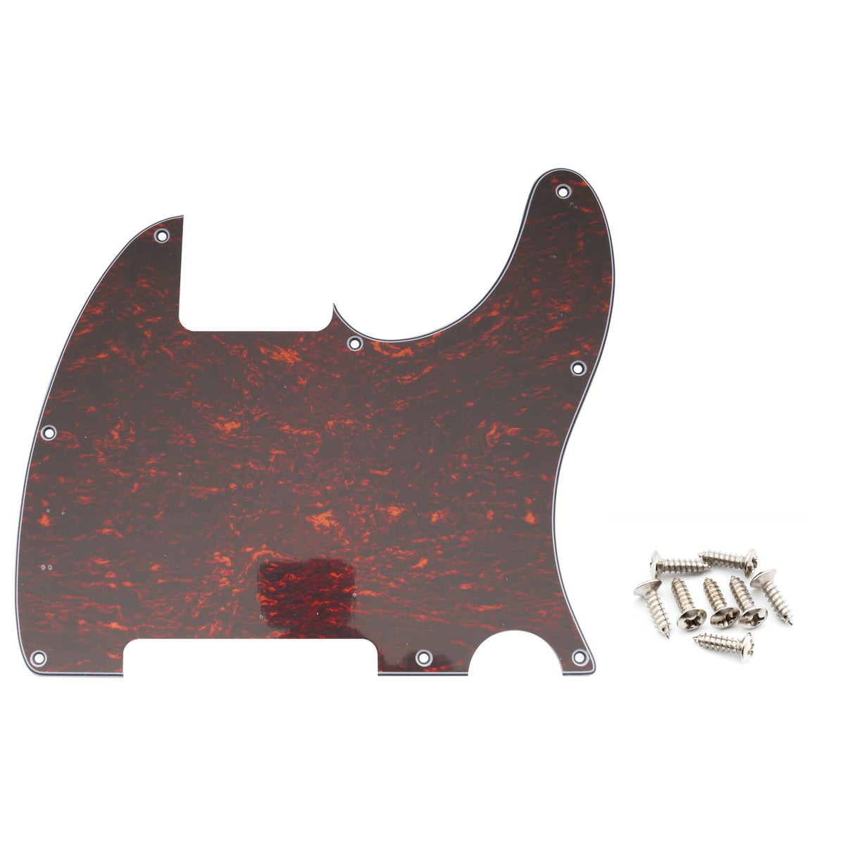 Musiclily 8 Hole Guitar Tele Pickguard Blank Guitar Scratch Plate For Fender Usa/Mexican Tele Esquire, Red Tortoise 4 Ply