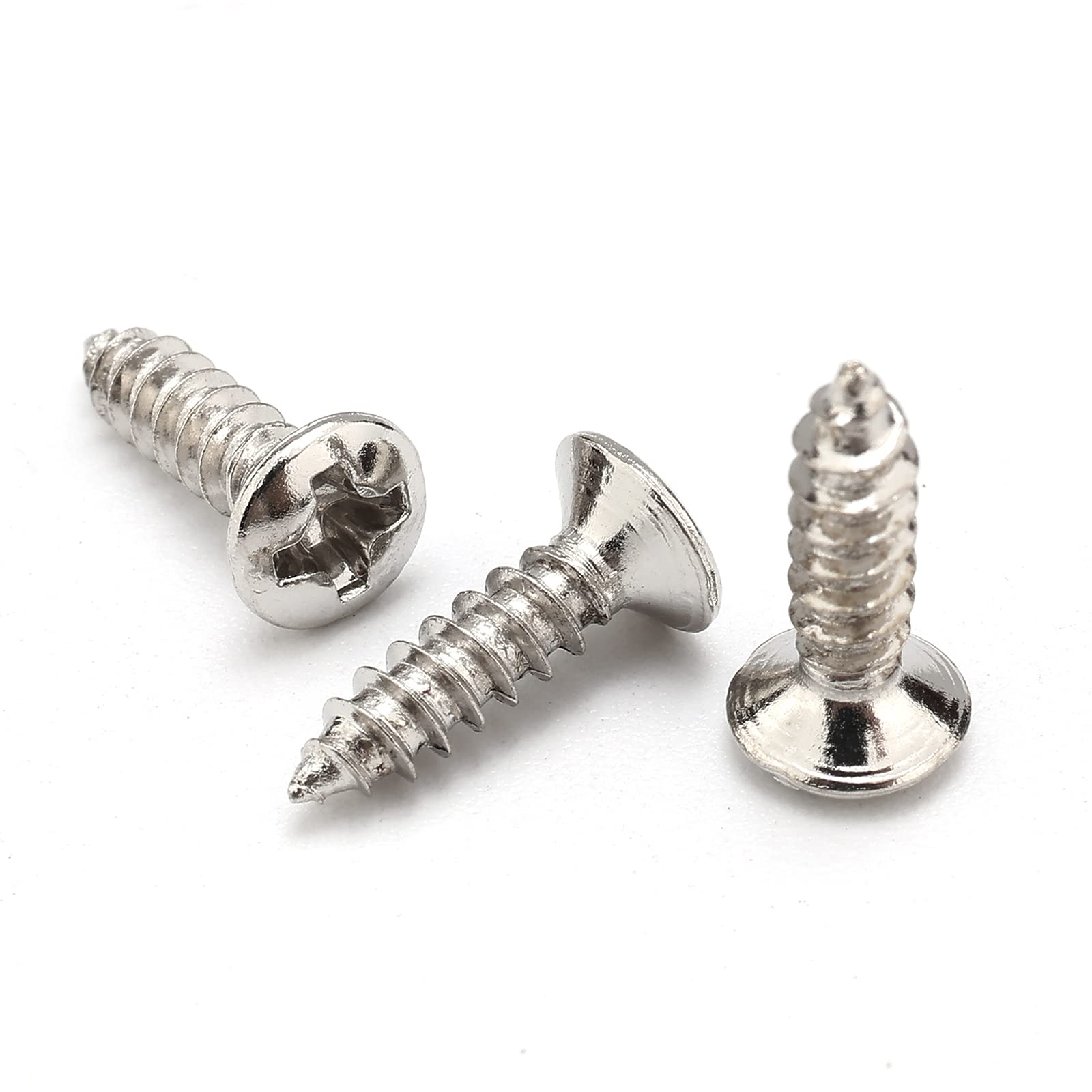 Chrome Guitar Bass Mounting Pickguard Screw for ST TL SG LP Guitar Pack of 100