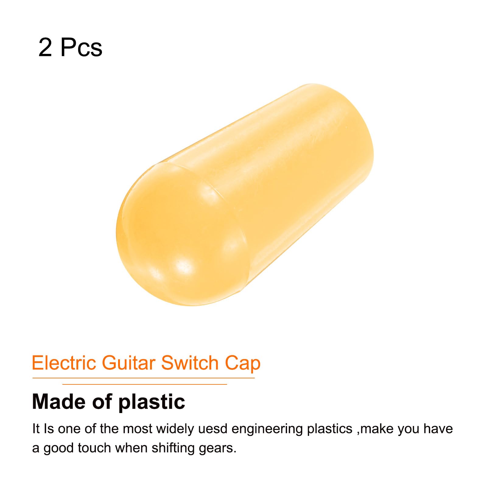 MECCANIXITY 2Pcs Guitar 3 Way Pickup Switch Tip M4 Plastic Toggle Switch Knobs for LP Electric Guitar, Yellow