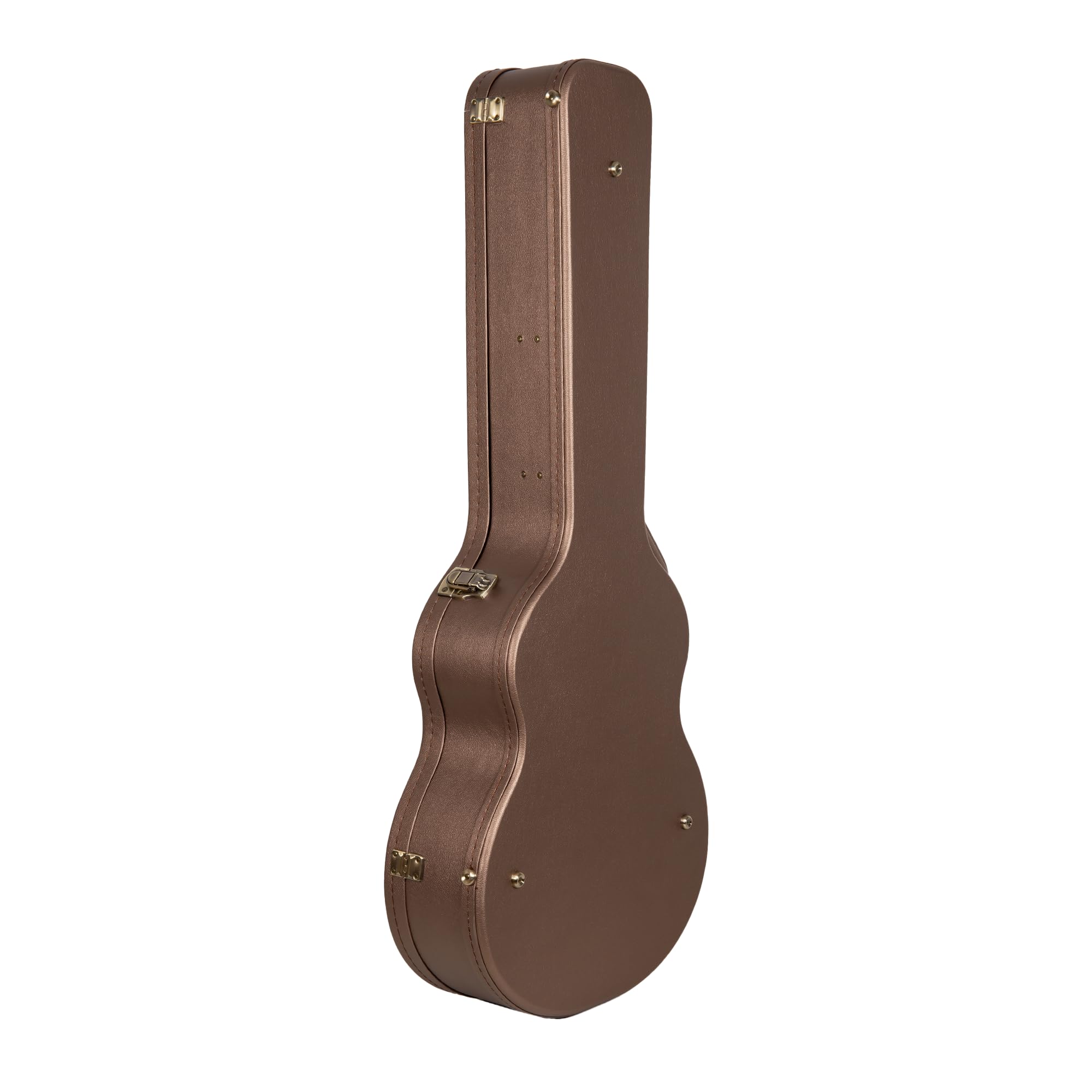 Crossrock Wooden OM Guitar Case for Martin 000-14 Fret | Chocolate Brown Finish, Burgundy Velvet Interior, Lock - Designer Serie