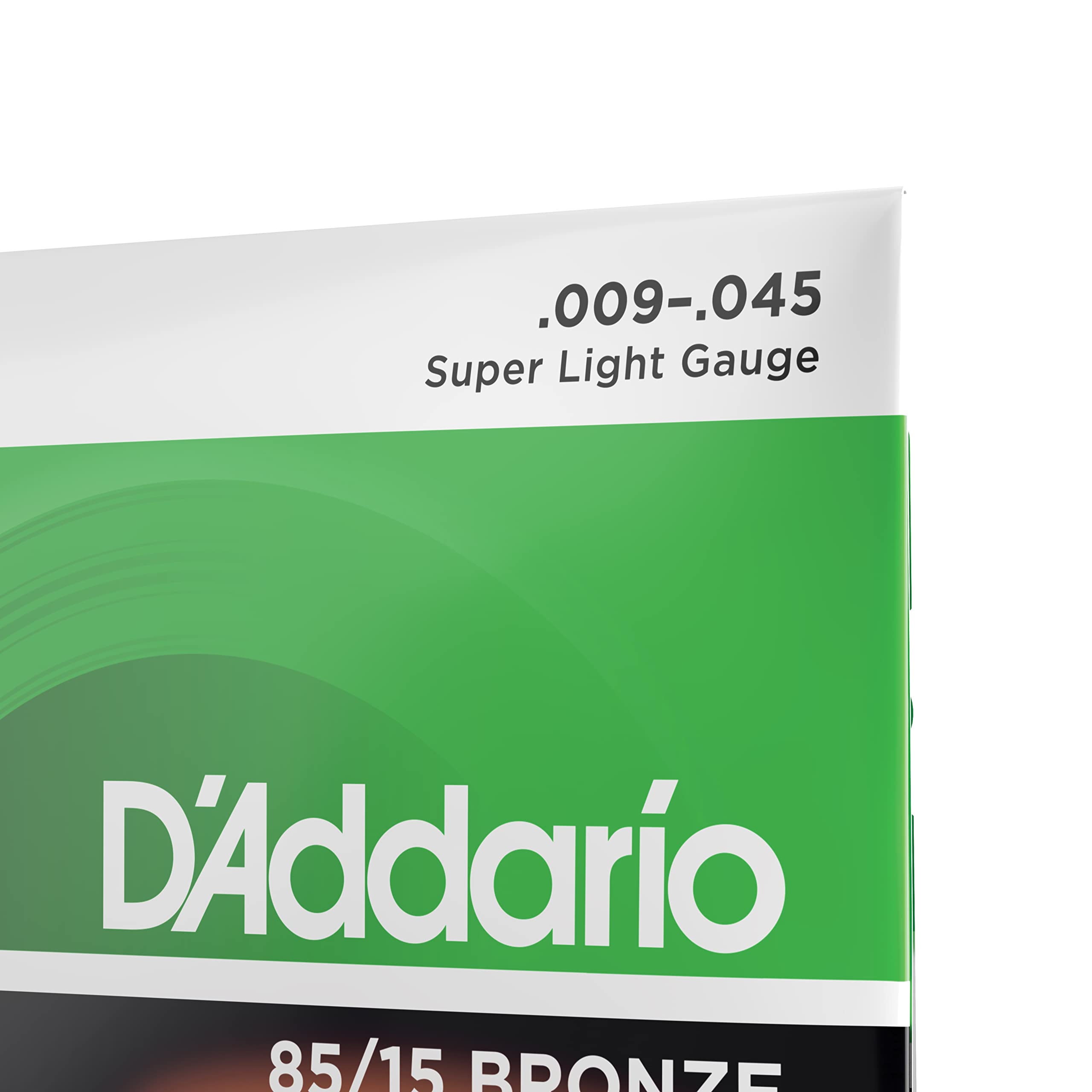 D'Addario Guitar Strings - Acoustic Guitar Strings - 85/15 Bronze - For 6 String Guitar - Full, Bright Tone - EZ890 - Super Ligh
