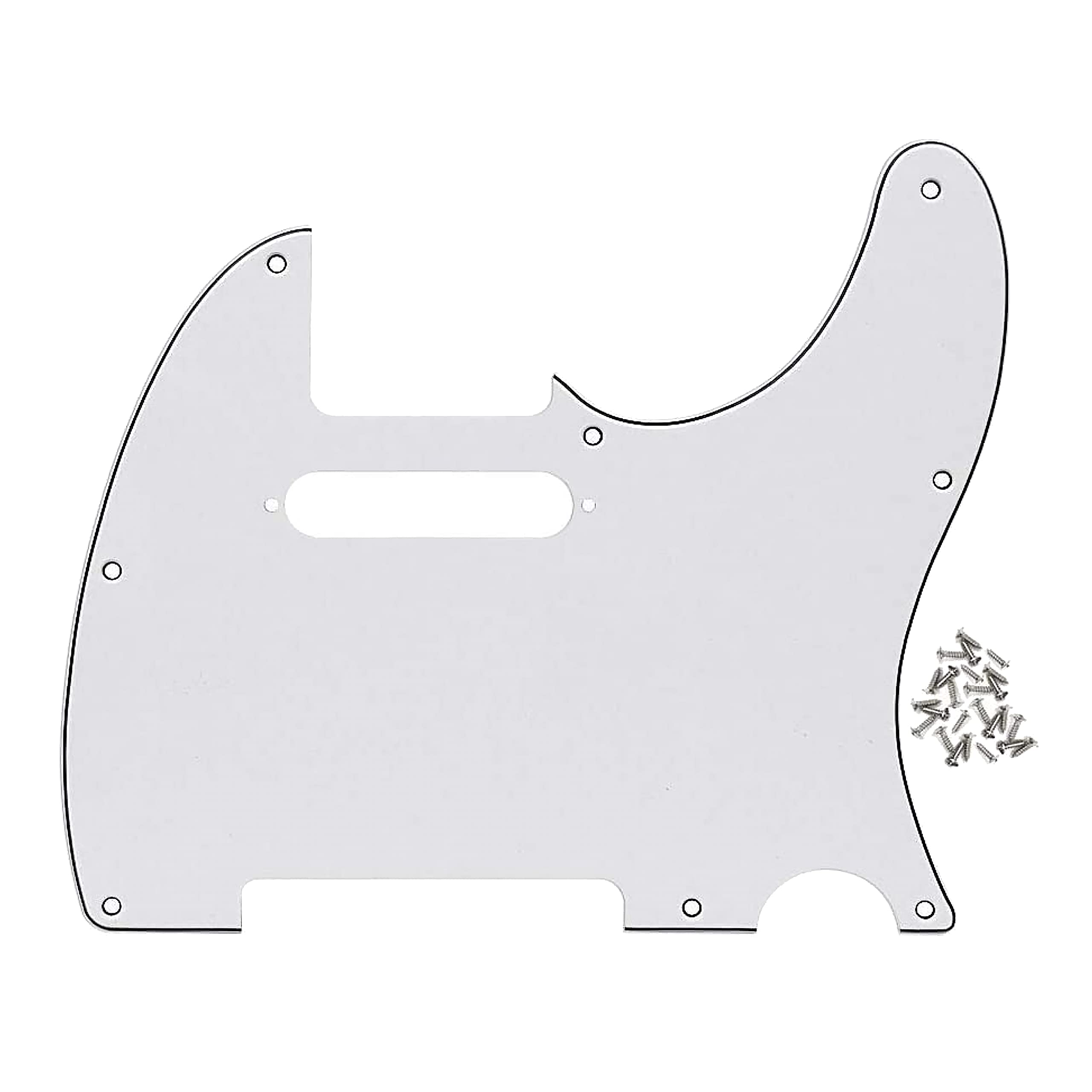 Bexgears 8 Hole Electric Guitar Pickguard For Tl Style Guitar Parts (3Ply White)