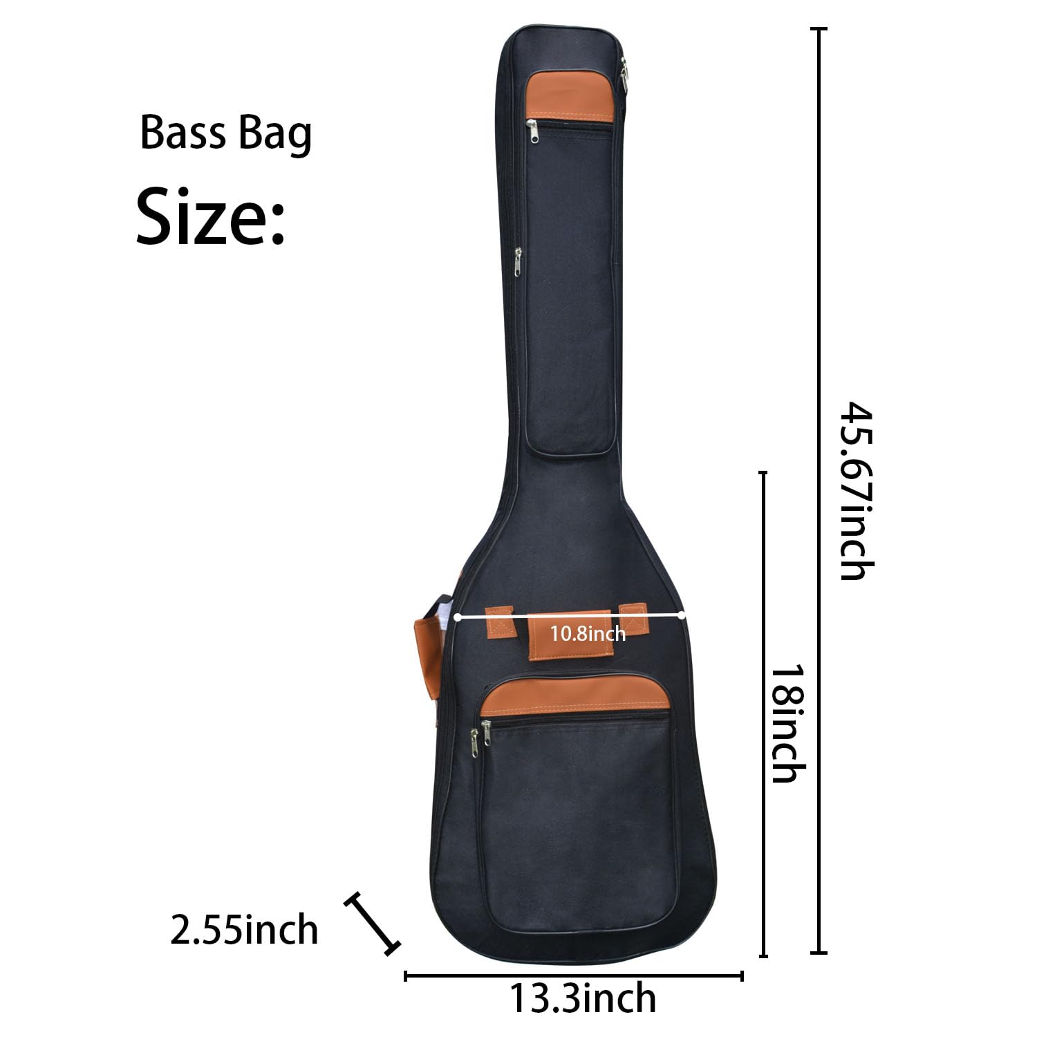 moosiker Bass Guitar Bag Gig Bag 6mm Padding Padded Backpack Neck Strap and Pockets Soft Electric Bass Guitar Case