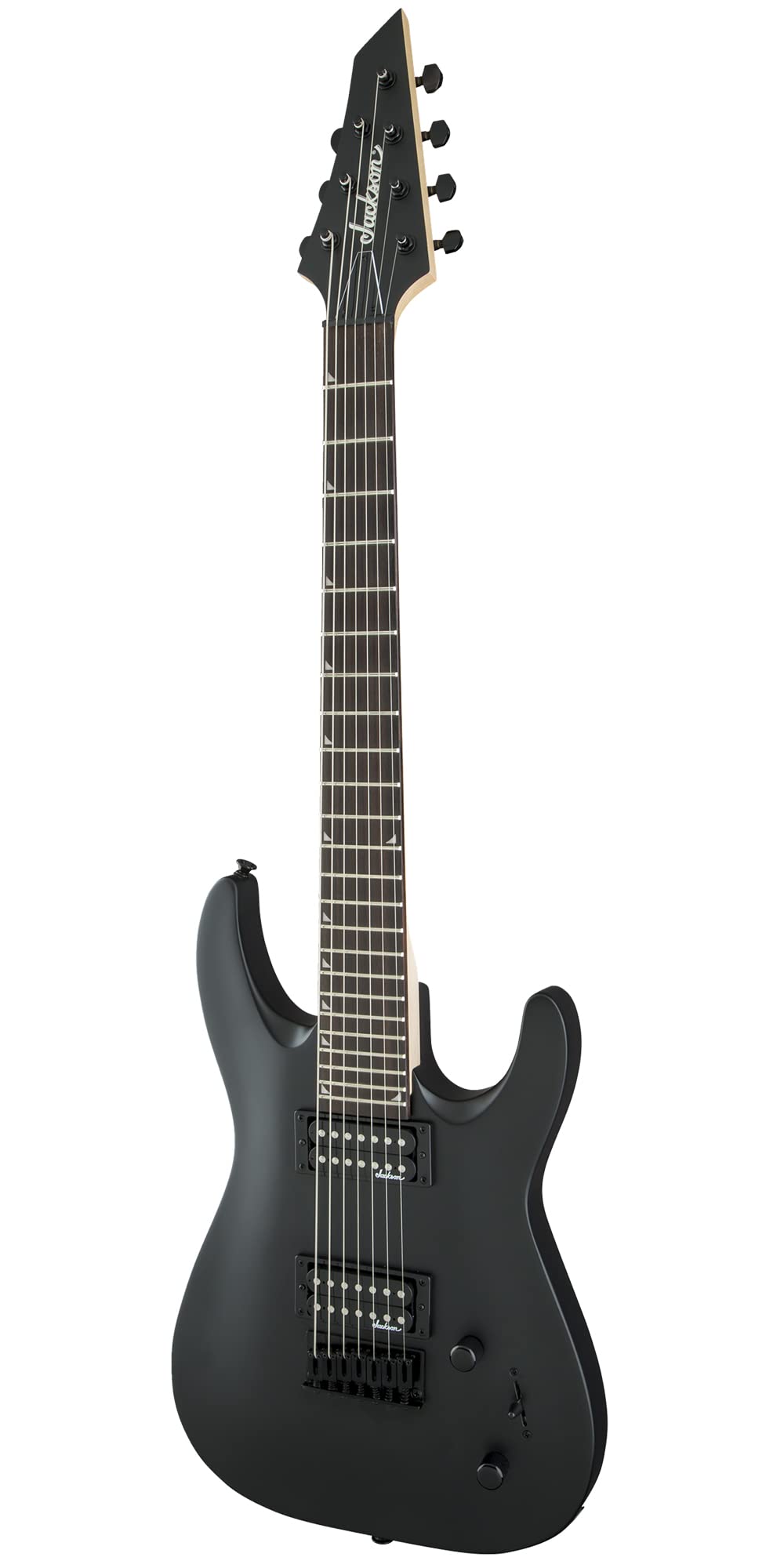 Jackson Dinky Arch Top JS22-7 DKA HT Electric Guitar - Satin Black Bundle with Cable, Tuner, Strap, Picks, and Austin Bazaar Ins
