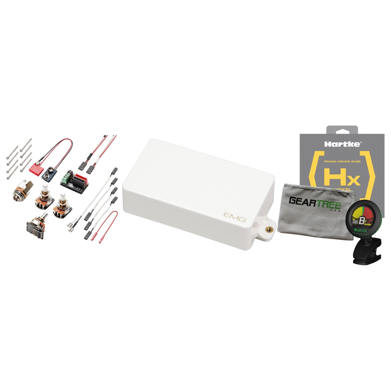 EMG 85 Humbucker Pickup (White) w/Geartree Cloth, Tuner, and Strings