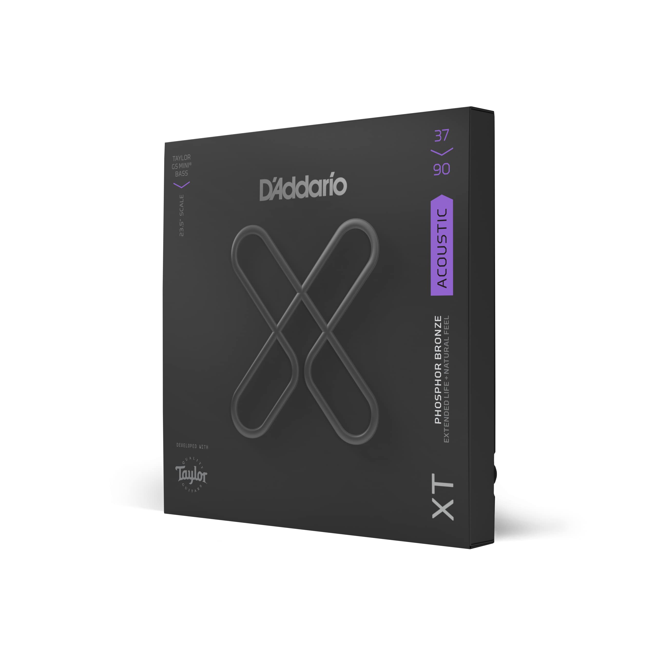 D'Addario Coated Acoustic Bass Guitar Strings - Xtb3790Gs - Xt Bass Phosphor Bronze, Custom Light, Gs Mini