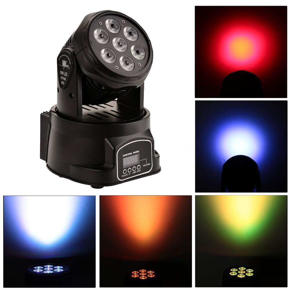 XPCLEOYZ 2PCS Moving Head Dj Lights,7 x 12W RGBW Stage Lighting Mini Moving Head, DMX DJ Lights Remote Control Sound Activated,