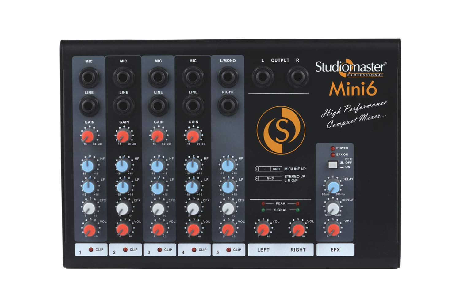 Studiomaster 4-Channel Karaoke Mixer Mini 6