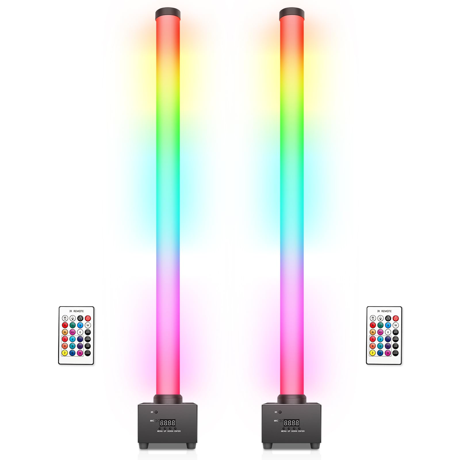 LED Stage Light Bar: 360 Full Coverage Lighting - 60W 120LED RGB Pixel Tube - Remote DMX Control - Great for DJ Party Live Show 