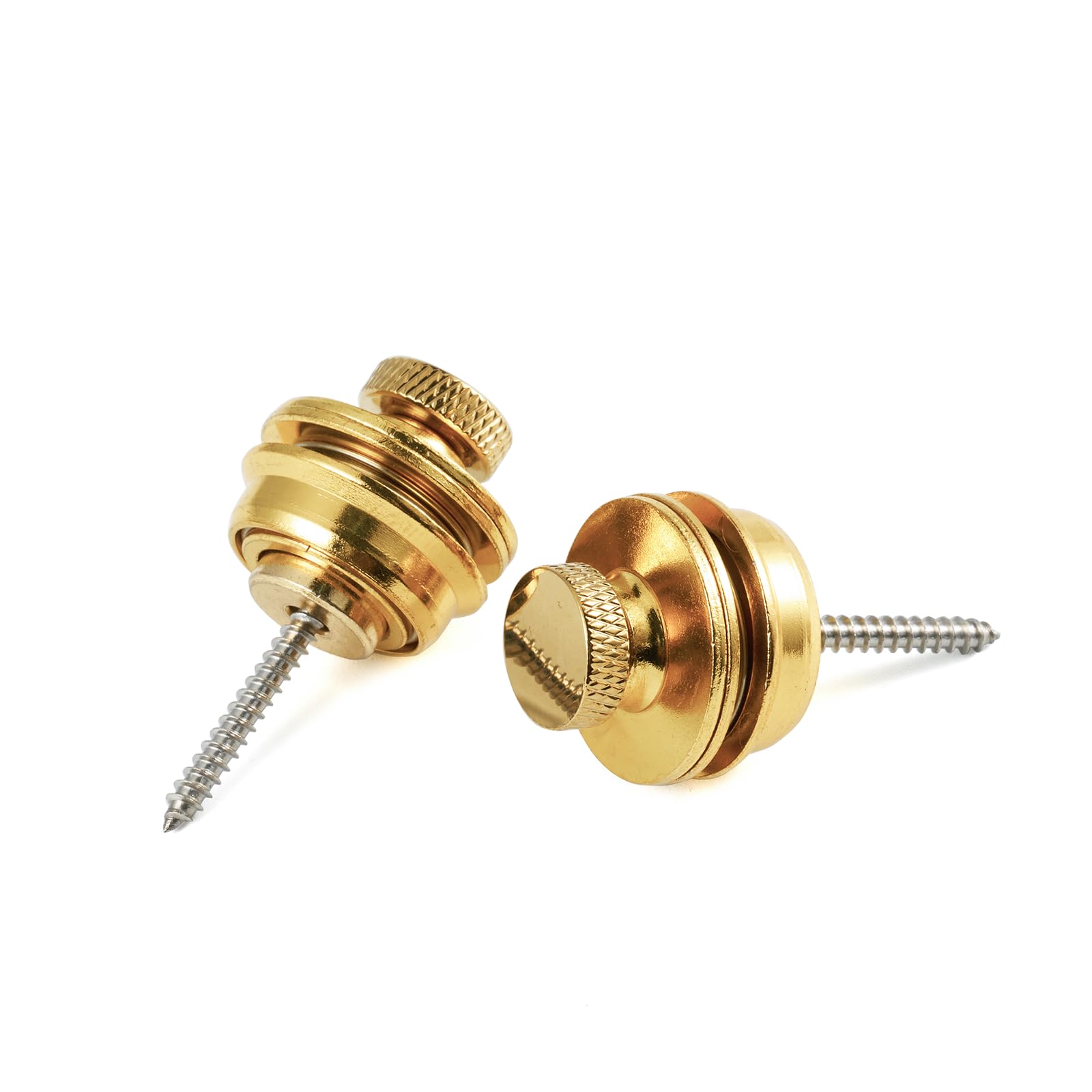 OVSAL Gold Electric Guitar Bass Security Strap Locks Flated Head Easy Install and Quick Release Strap Lock for Fender Strat Tele
