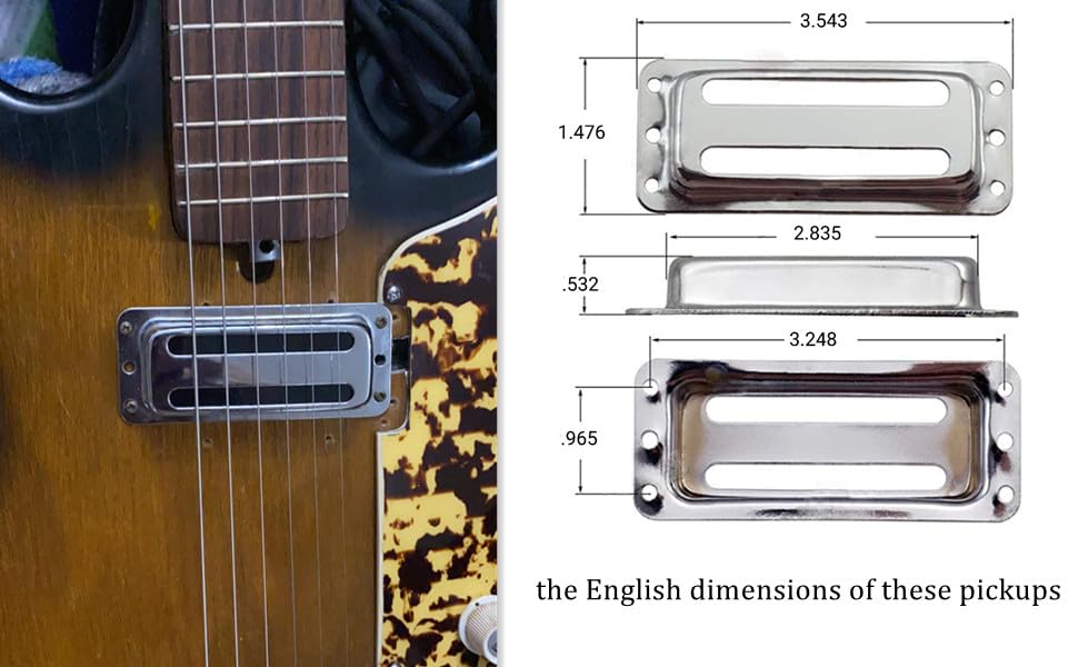 Set of 2pcs Electric Guitar Pickup Humbucker with Brass cover 6 String Chrome Small Pickup