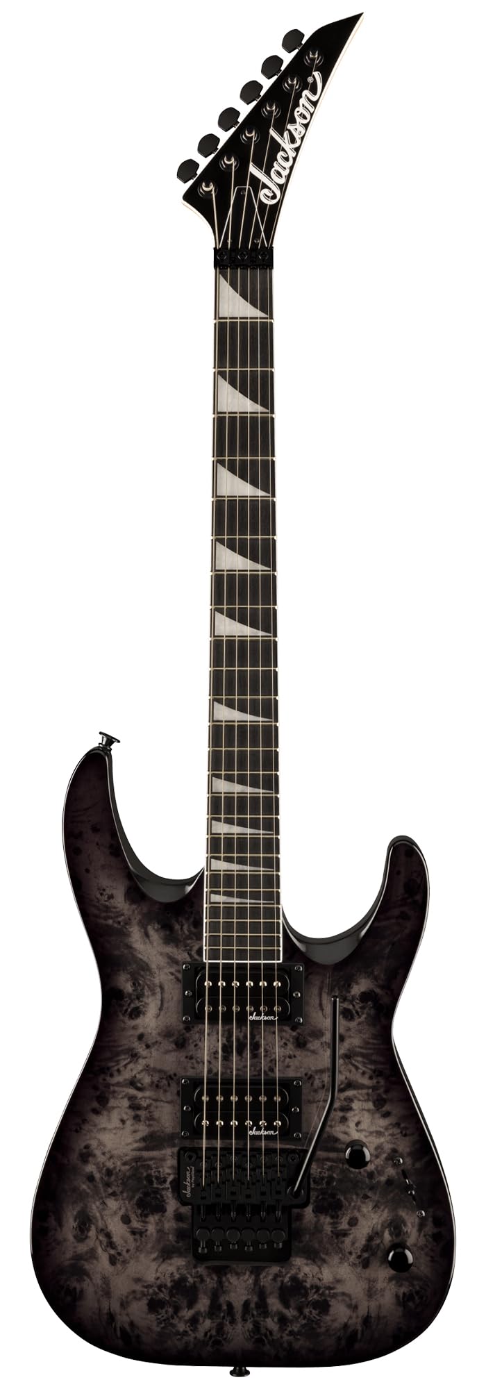 Jackson JS Series Dinky JS32 DKAP Transparent Black Bundle with Cable, Tuner, Strap, Picks, and Austin Bazaar Guitar DVD