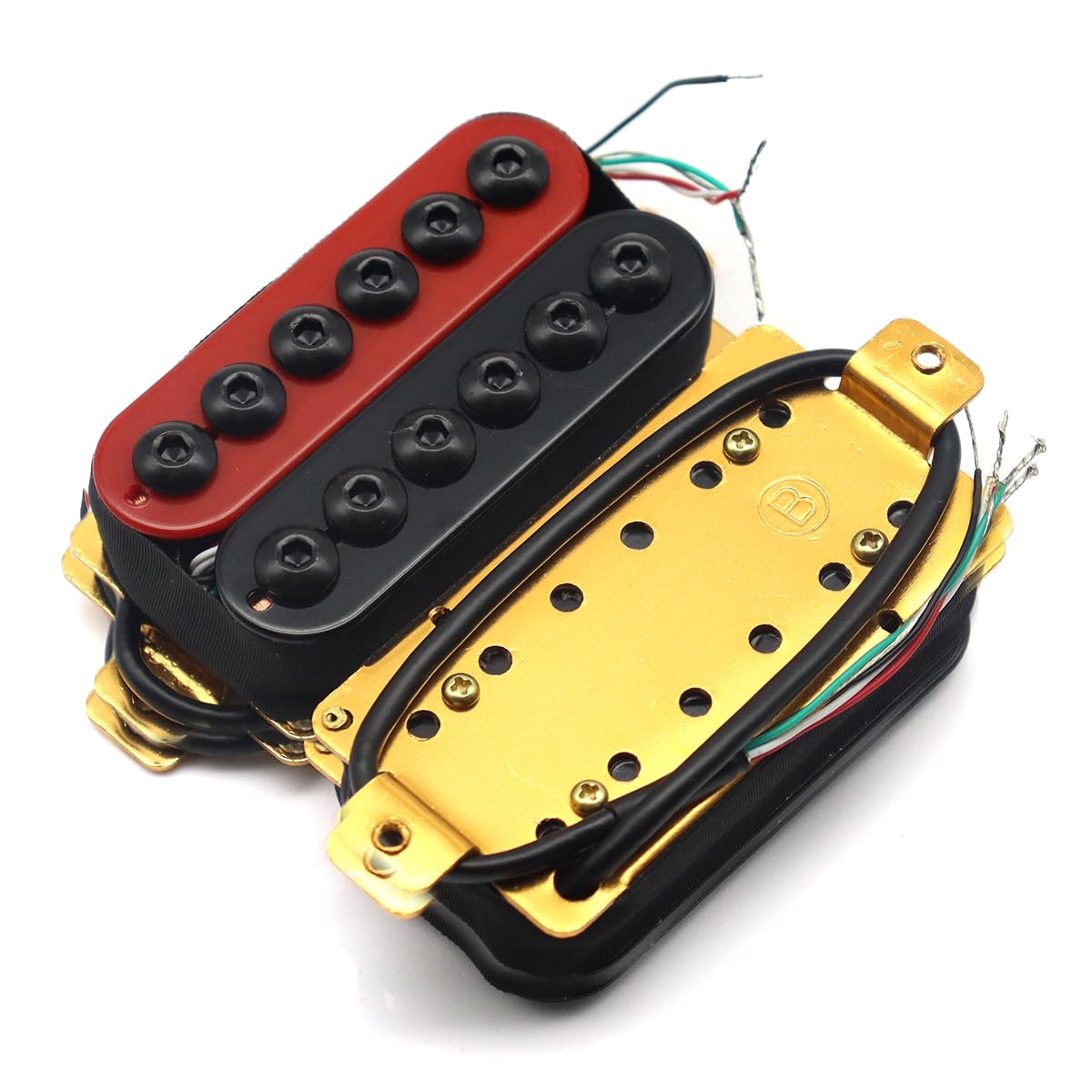 High Output Invader style Guitar Humbucker Pickups Ceramic Magnet Neck and Bridge Pickups For Electric Guitar Parts (Red-Black)