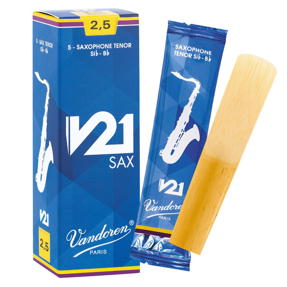 Vandoren SR8225 Tenor Saxophone V21 Reeds Strength 2.5; Box of 5