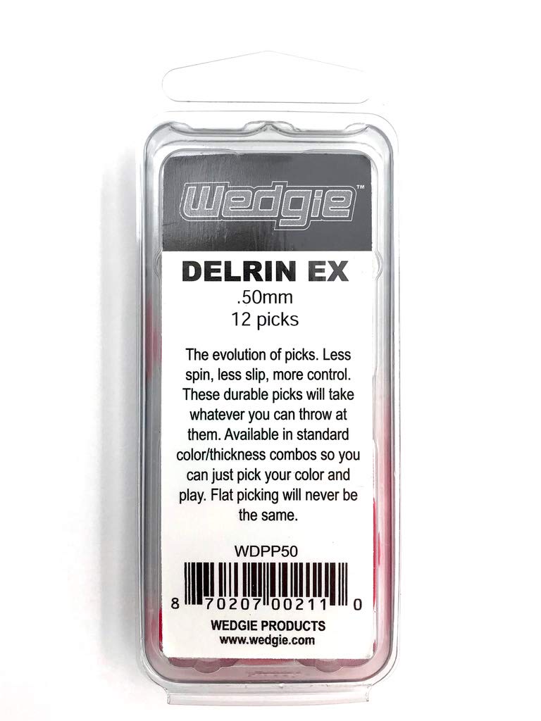 Wedgie WDPP50 0.50mm Wedgie Delrin Pick, 12 Pack, Red
